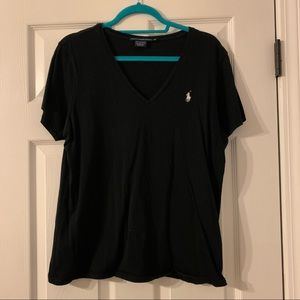 Black Ralph Lauren Sport V-Neck Tee